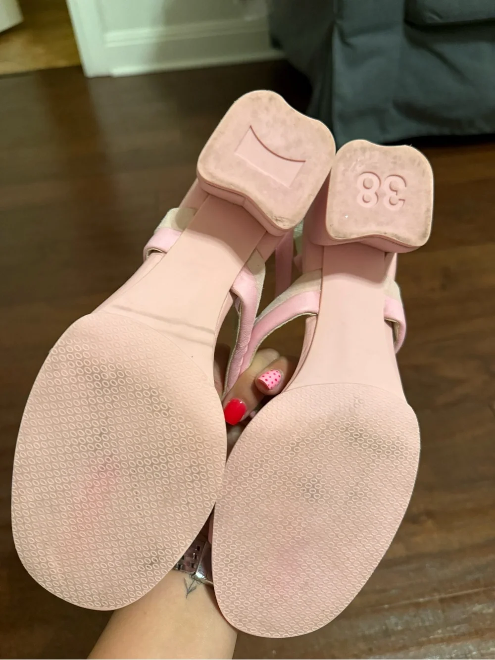 Camper Pink Two-Tone Slingback Sandals
